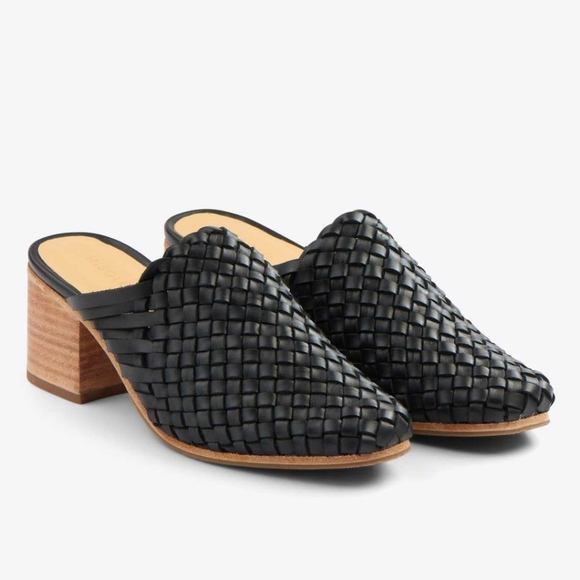 New! Nisolo All Day Woven Leather Heeled Mule - Picture 2 of 16